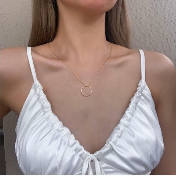 GOLD 14k Gold Plated Pendant Chain Necklace - Picture 1 of 3